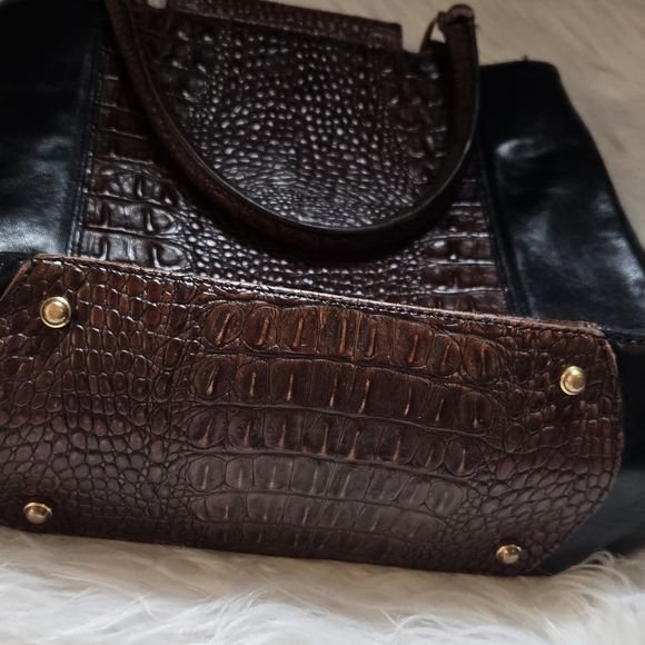 Brahmin Brown and Black Crocodile Pattern Handbag - Picture 7 of 7